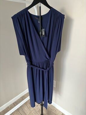 White House Black Market Navy Surplus Tie Midi Dress